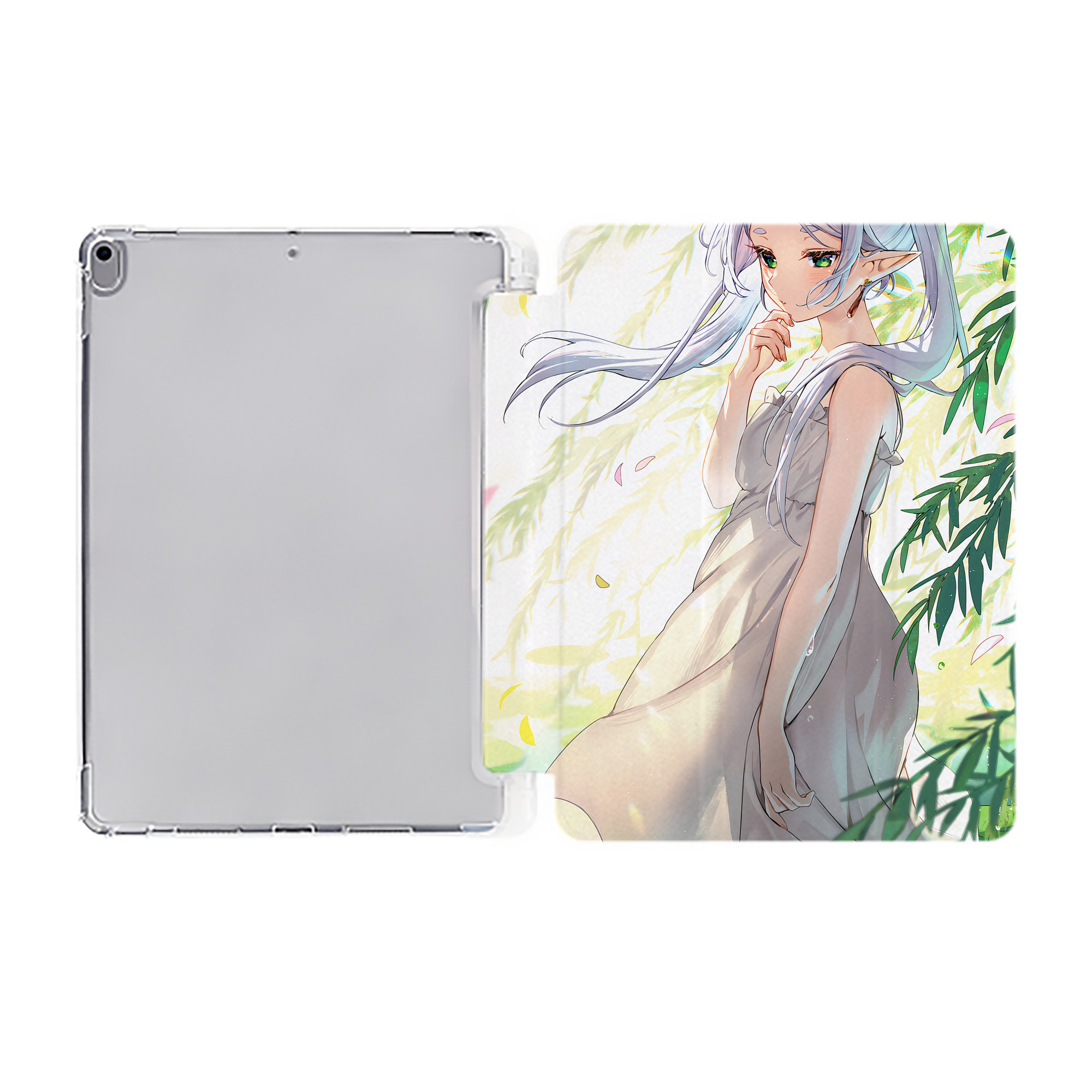 （画像用） 葬送のフリーレン Frieren IPad ケース ペン収納付き 三つ折りスタンド PUレザー×シリコン 対応機種9.5/10.5/10.9インチ